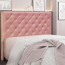 Ver imagem 2 de Cabeceira King 1,95m Tânia Veludo - Pallazio - Rosa