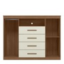 Ver imagem 3 de Cômoda Sapateira 2 Portas 4 Gavetas Master Jatoba Areia Santos Andirá