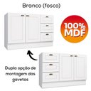 Ver imagem 3 de Cozinha Modulada 4 Portas Balcao Tampo 200cm Americana Branco Nature Henn