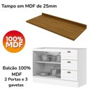 Ver imagem 5 de Cozinha Modulada 4 Portas Balcao Tampo 200cm Americana Branco Nature Henn
