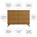 Ver imagem 3 de Cômoda para Quarto Reforçada Londres 6 Gavetas - Nature