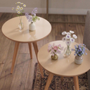 Ver imagem 3 de Conjunto 2 Mesinhas Madeira Canto Lateral Pés Palito Retro Decoração Sala