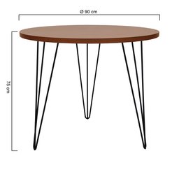Mesa de Jantar Spectro Redonda Ø900x750 - Preto Amêndoa - 2