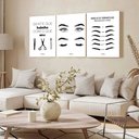 Ver imagem 3 de Kit 3 Quadro Decorativo Design Sobrancelha Salão Cílios Casa 28x20