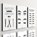 Ver imagem 1 de Kit 3 Quadro Decorativo Design Sobrancelha Salão Cílios Casa 28x20