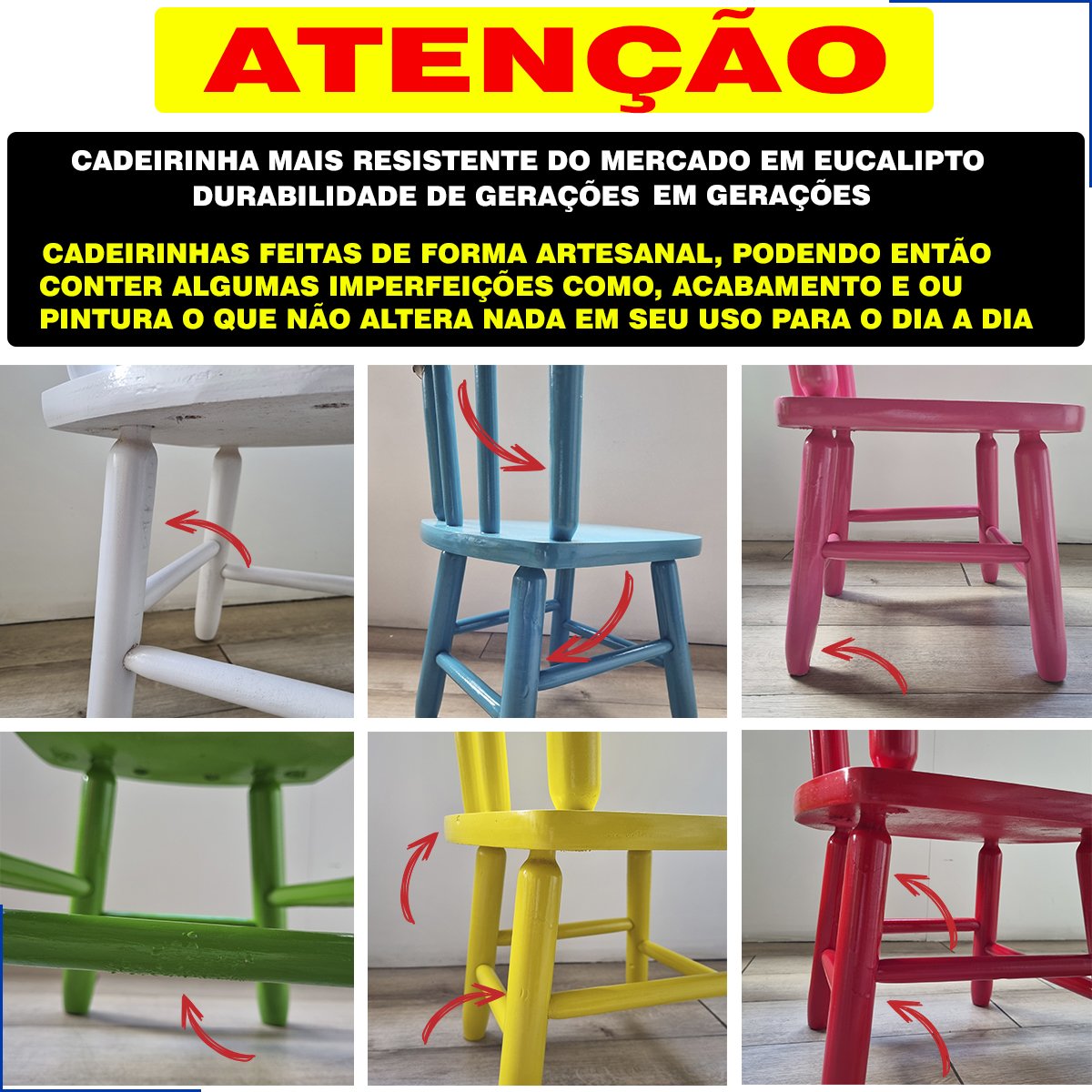 Kit Mesa Mdf Quadrada + Cadeirinhas Disa Cor:2 Cad Branca - 4