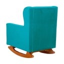 Ver imagem 5 de Poltrona Amamentação Balanço Aurora Suede Azul Turquesa - Lm Decor
