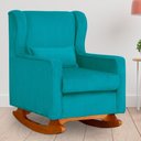 Ver imagem 1 de Poltrona Amamentação Balanço Aurora Suede Azul Turquesa - Lm Decor