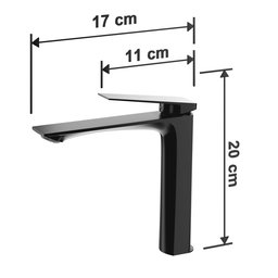 Torneira para Banheiro Atenas Preta 100% Metal Premium Baixa Quente e Frio - 6