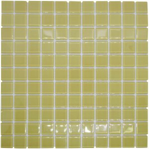 Pastilha de Vidro para Cozinha Cristal Lisa Bege 30x30cm