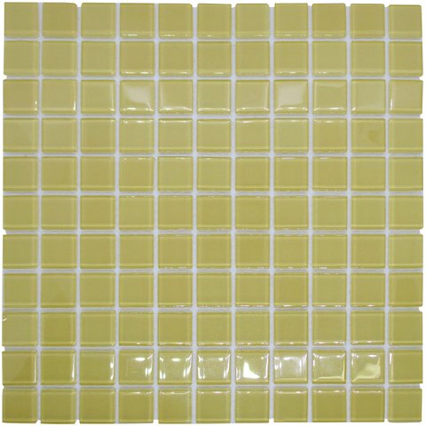 Pastilha de Vidro para Cozinha Cristal Lisa Bege 30x30cm