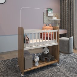 Mini Berço Compacto Portátil para Bebê com Rodízio Colchão Suporte para Mosquiteiro e Prateleira Sav - 2