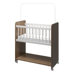 Mini Berço Compacto Portátil para Bebê com Rodízio Colchão Suporte para Mosquiteiro e Prateleira Sav - 4