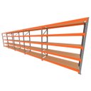 Ver imagem 1 de Mini Porta Pallet 200 Kg por Nivel Inicial +4 Continuação com 5 Niveis Laranja com Mdf Cru