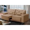 Sofá Retrátil e Reclinável 3 lugares com Molas 1,80m Ana Suede Cappuccino Adonai Estofados - 1