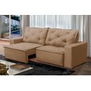 Ver imagem 1 de Sofá Retrátil e Reclinável 3 lugares com Molas 1,80m Ana Suede Cappuccino Adonai Estofados