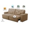 Sofá Retrátil e Reclinável 3 lugares com Molas 1,80m Ana Suede Cappuccino Adonai Estofados - 2