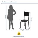 Ver imagem 3 de Kit 4 Cadeiras de Jantar Estofadas Corino Mariana Preto