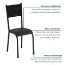 Ver imagem 6 de Kit 4 Cadeiras de Jantar Estofadas Corino Mariana Preto