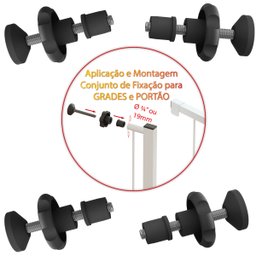 CONJUNTO FIXAÇÃO GRADE PORTÃO TUBO 3/4" - 5