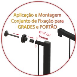 CONJUNTO FIXAÇÃO GRADE PORTÃO TUBO 3/4" - 3
