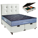 Ver imagem 1 de Kit Cama Box Bau + Cabeceira + Colchão Casal Molas Ensacadas - Petrus - Paropas