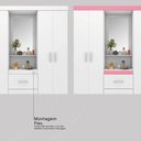 Ver imagem 3 de Guarda Roupa Capelinha Lord 4 Portas com Espelho Branco/rosa Demóbile