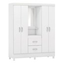 Ver imagem 1 de Guarda Roupa Capelinha Lord 4 Portas com Espelho Branco/rosa Demóbile