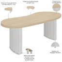Ver imagem 5 de Mesa para Escritório 200cm Tamburato Curves A02 Carvalho Branco