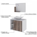 Ver imagem 4 de Armário de Banheiro com Cuba e Espelho 1 Porta 2 Prateleiras Branco Chess/Nogal 13689 - Compace