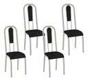 Ver imagem 2 de Kit 4 Cadeiras Madri Corino Tempest Preto Tubo Champanhe