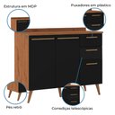 Ver imagem 7 de Balcão de Cozinha 2 Portas e 3 Gavetas com Tampo 1,20m Favorita Natura / Preto