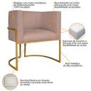 Ver imagem 5 de Kit Divã Luna 160cm Lado Direito e 02 Poltronas Base de Ferro Dourado Linho Rosê
