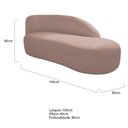 Ver mais imagens de Kit Divã Luna 160cm Lado Direito e 02 Poltronas Base de Ferro Dourado Linho Rosê
