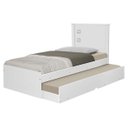 Ver imagem 2 de Cama Solteiro Barcelona Branco E Preto Com Cama Auxiliar