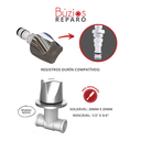 Ver imagem 2 de Reparo para Registro de Pressão sem Canopla Búzios Cromado Durín