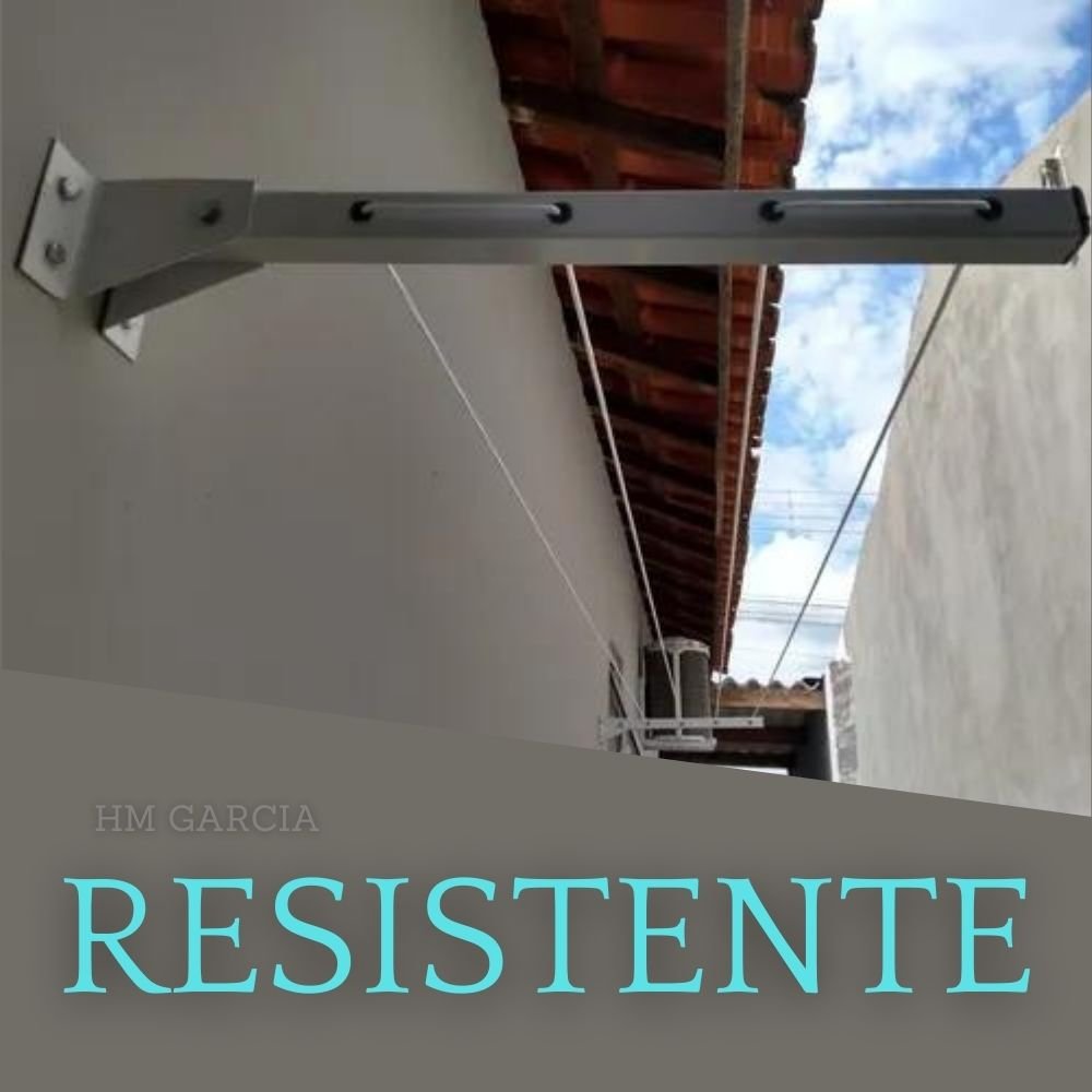 Varal Roupa Retratil Dobravel Parede Apartamento Aluminio - 3