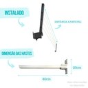 Ver imagem 5 de Varal Roupa Retratil Dobravel Parede Apartamento Aluminio