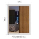 Ver imagem 3 de Guarda-Roupa Solteiro Madesa Denver 2 Portas de Correr com Espelho Branco/Rustic Cor:Branco/Rustic