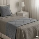 Ver imagem 4 de Peseira Drapeada Veludo Luxo 1,60x0,50m Dupla Face cama solteiro Cinza Claro
