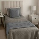 Ver imagem 2 de Peseira Drapeada Veludo Luxo 1,60x0,50m Dupla Face cama solteiro Cinza Claro