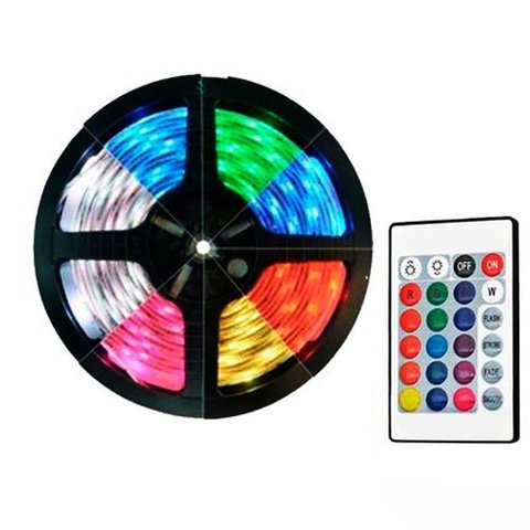Fita Led Strip Rgb Usb 3 Metros em Rolo Adesivo Tv, Computador e Setup Gamer com Controle Remoto -