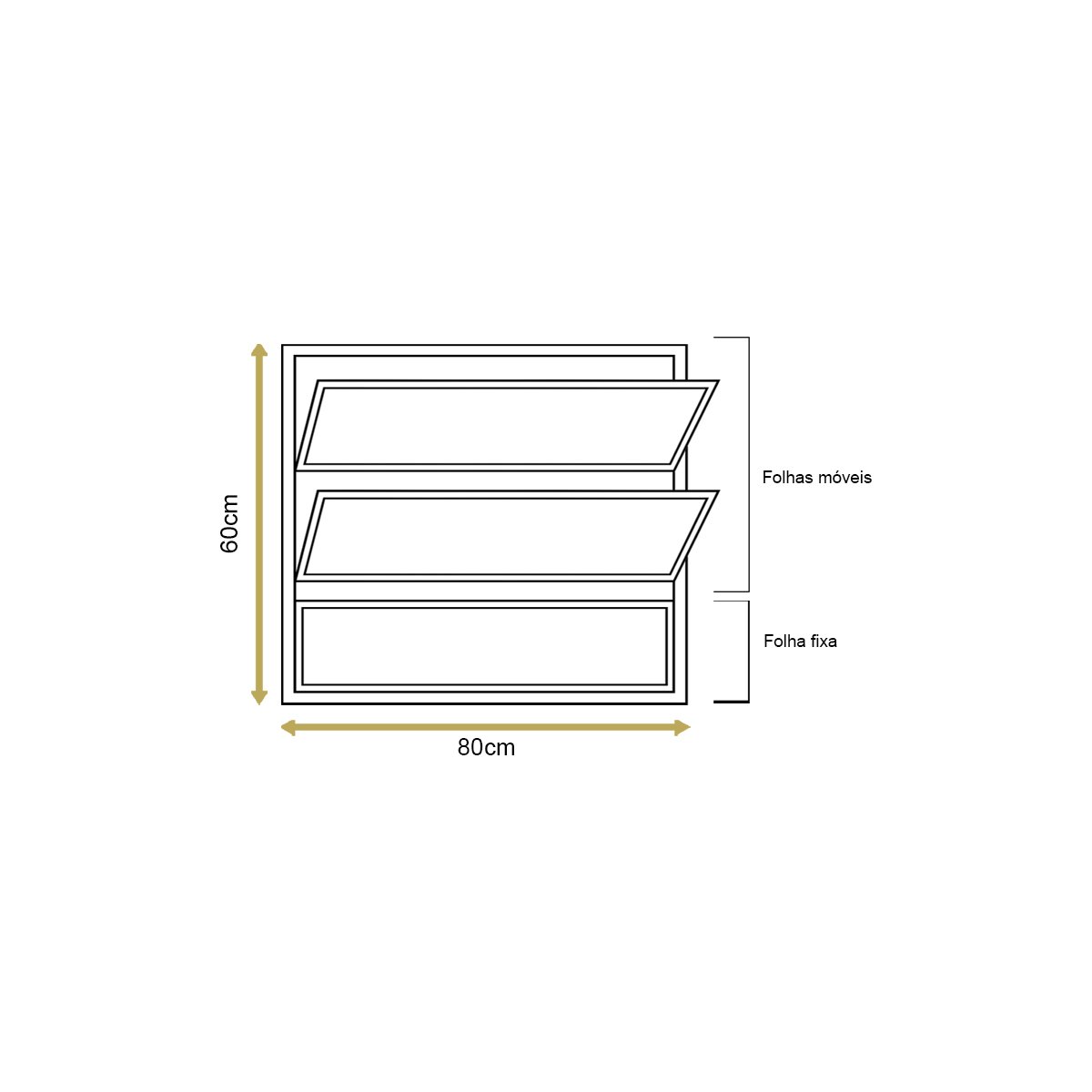 Vitro Basculante 60x80 Alumínio Branco - 4