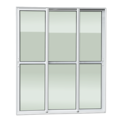 Porta Correr 3 Folhas Móv.1/3 210 x 240 Elite c/Fecho Autom V.Liso Branco Brimak