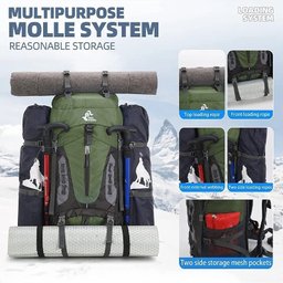 Mochila Trilha Camping Caminhada Viagem Confort 60L:Verde - 4