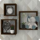 Ver imagem 1 de 3 Nichos para Quarto de Bebê Infantil Parede Marrom