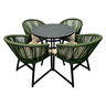 Conjunto Cancún - Alumínio Pintado Preto, Corda Náutica - Verde Militar - 1
