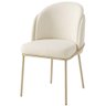 Cadeira Aurora Bouclé Off White Metal Champanhe - 1