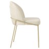 Cadeira Aurora Bouclé Off White Metal Champanhe - 3