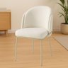 Cadeira Aurora Bouclé Off White Metal Champanhe - 2